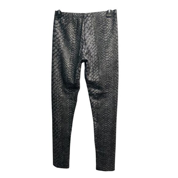 Adrienne Black Snakeskin Leggings Size Medium - Picture 2 of 2